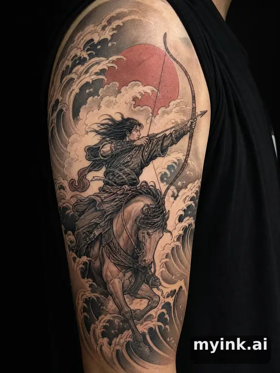 Sagittarius archer symbol — Japanese Tattoo Design reference image