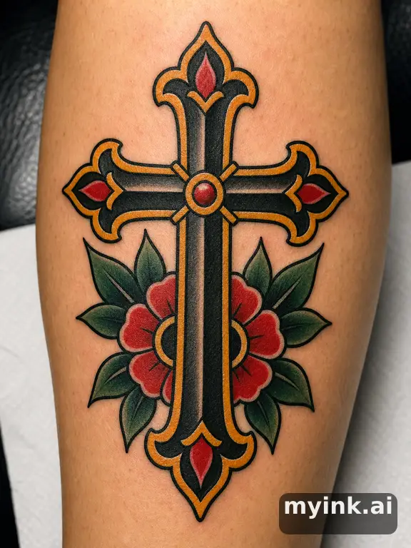 Cross — Traditional Tattoo Design reference image