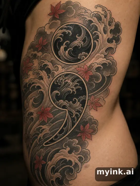 Semicolon symbol — Japanese Tattoo Design reference image