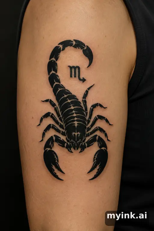 Scorpio scorpion symbol — Blackwork Tattoo Design reference image