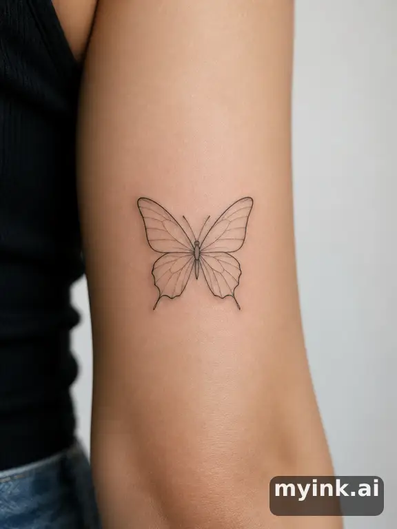 Butterfly — Minimalist Tattoo Design reference image