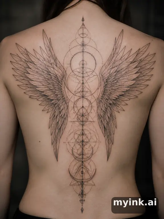Angel wings — Geometric Tattoo Design reference image