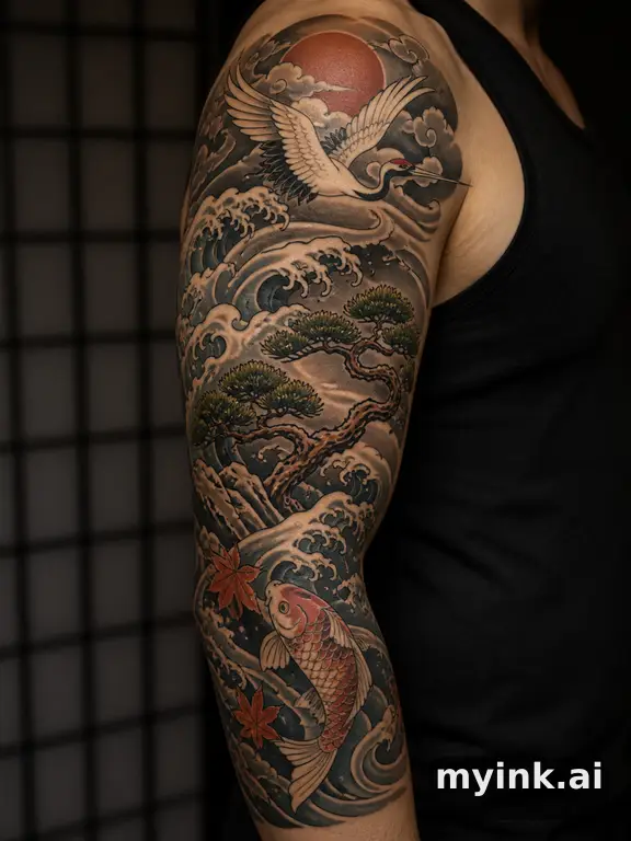 Meaningful vow tattoo concept with subtle symbols and aging-safe spacing — Japanese Tattoo Design reference image