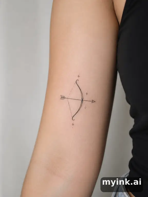 Sagittarius archer symbol — Minimalist Tattoo Design reference image