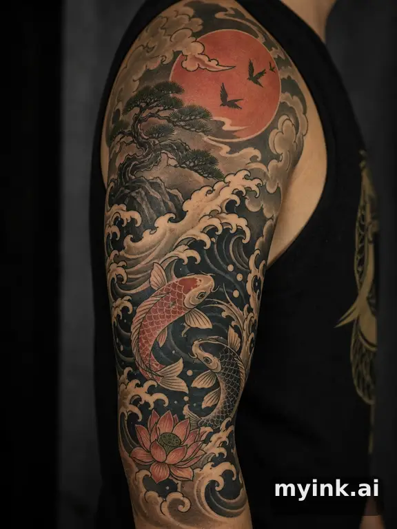 Meaningful vow tattoo concept with subtle symbols and aging-safe spacing — Japanese Tattoo Design reference image