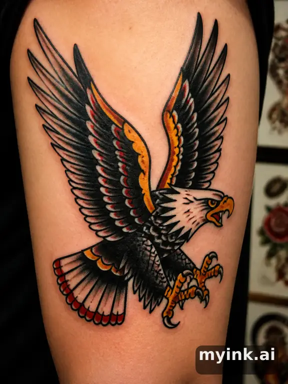 Soaring eagle — Traditional Tattoo Design reference image