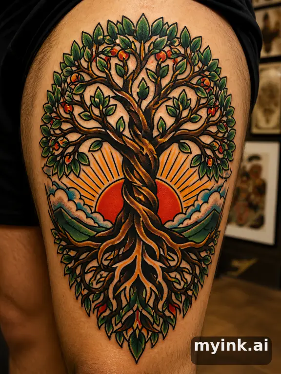 Tree of life — Traditional Tattoo Design reference image