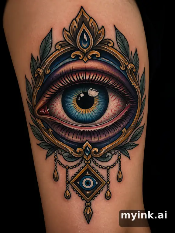 Evil eye — Neotraditional Tattoo Design reference image