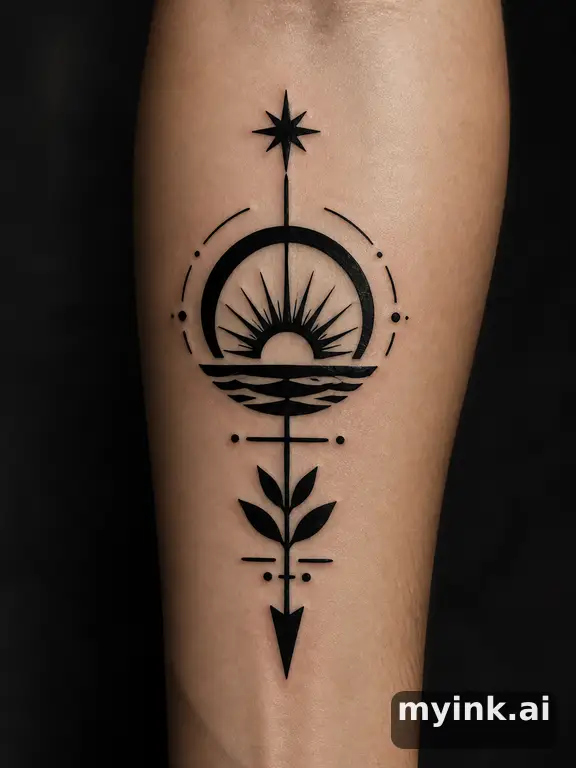 Meaningful vow tattoo concept with subtle symbols and aging-safe spacing — Blackwork Tattoo Design reference image