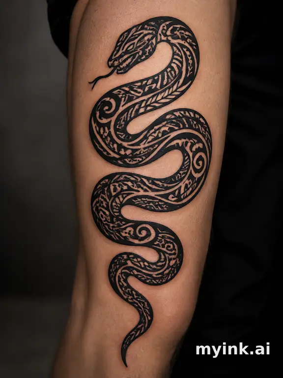 Coiled snake — Tribal Tattoo Design reference image