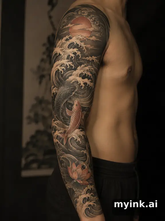 Meaningful vow tattoo concept with subtle symbols and aging-safe spacing — Japanese Tattoo Design reference image