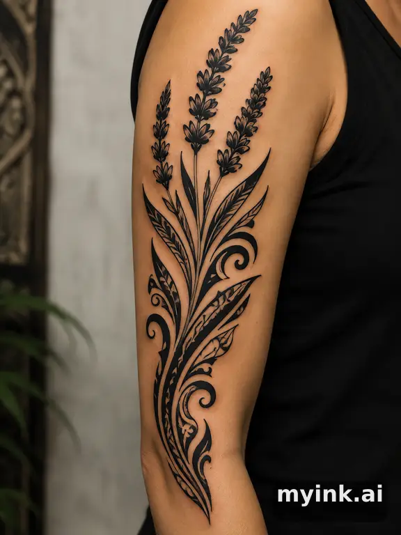 Lavender sprigs — Tribal Tattoo Design reference image