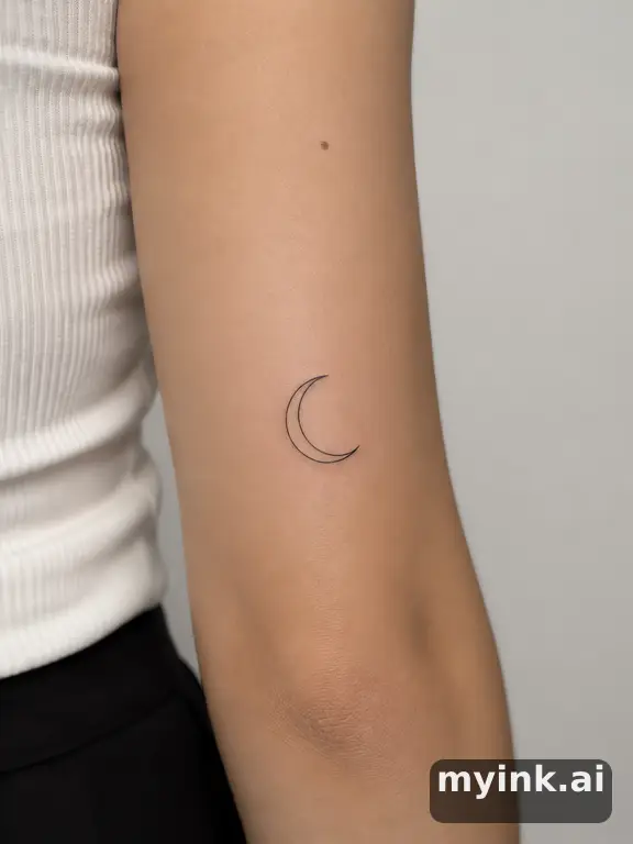 Crescent moon — Minimalist Tattoo Design reference image