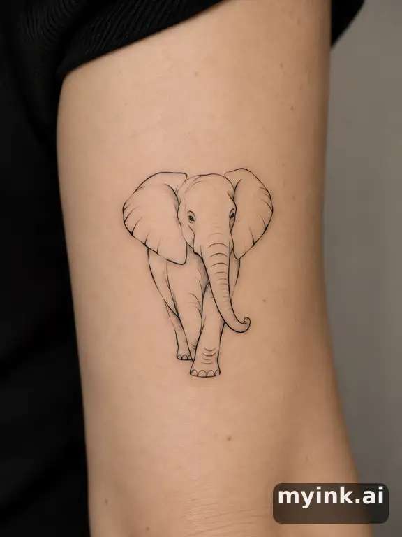 Elephant — Minimalist Tattoo Design reference image