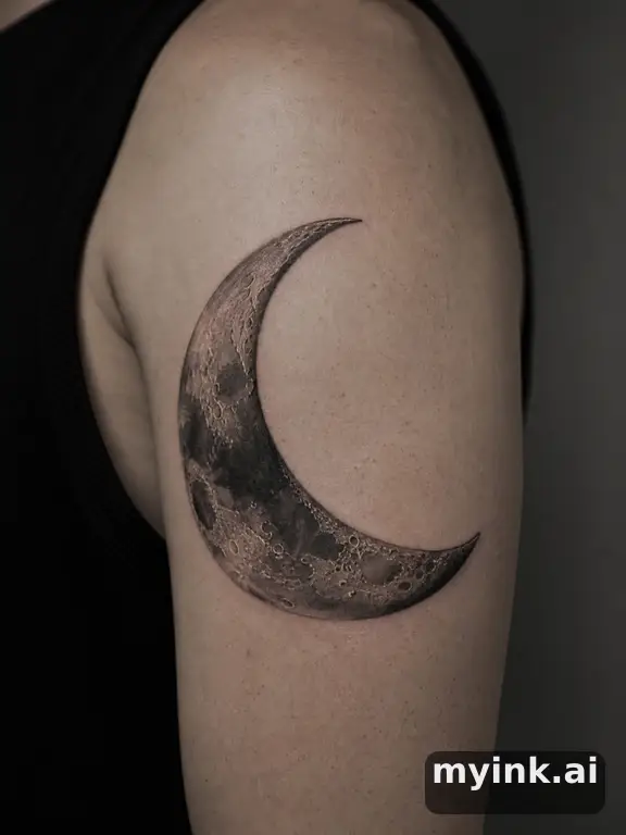 Crescent moon — Realistic Tattoo Design reference image
