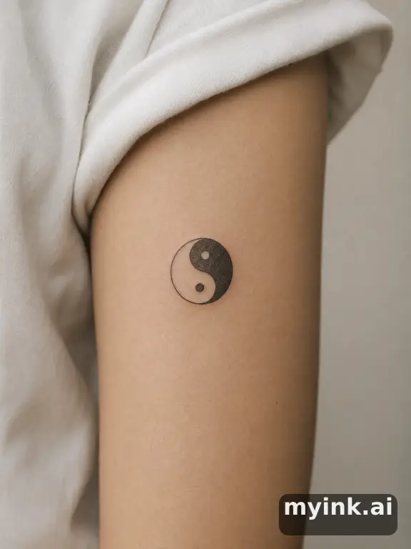 Yin yang symbol — Minimalist Tattoo Design reference image