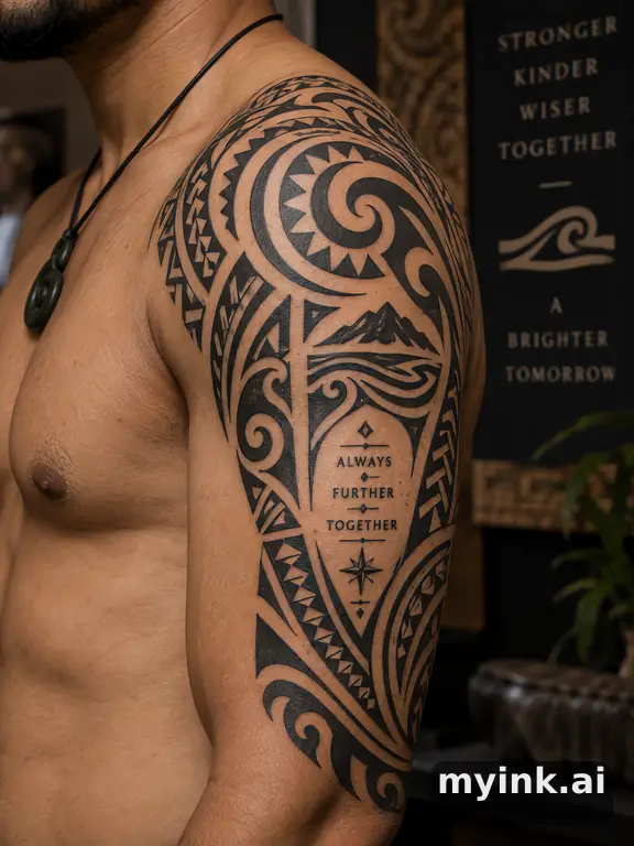 Meaningful vow tattoo concept with subtle symbols and aging-safe spacing — Tribal Tattoo Design reference image