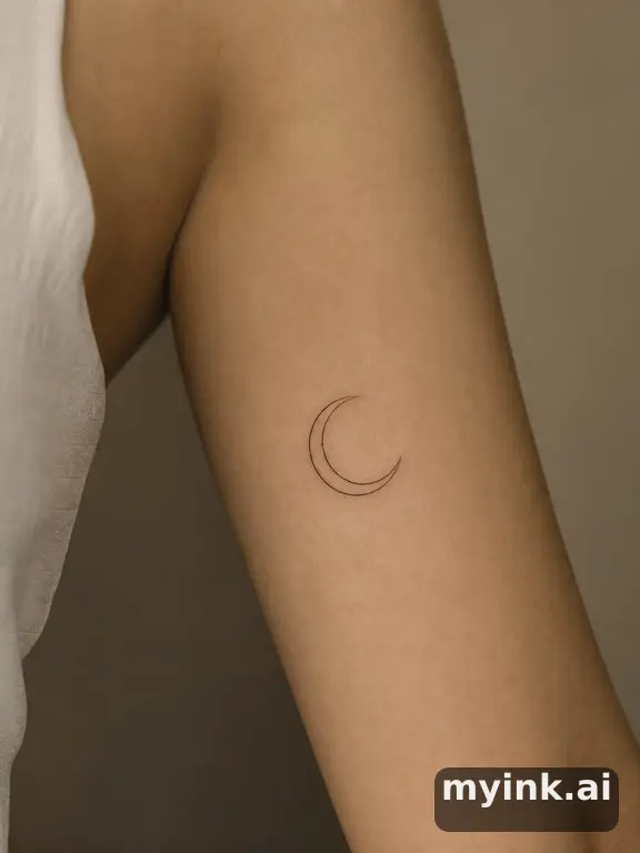 Crescent moon — Minimalist Tattoo Design reference image