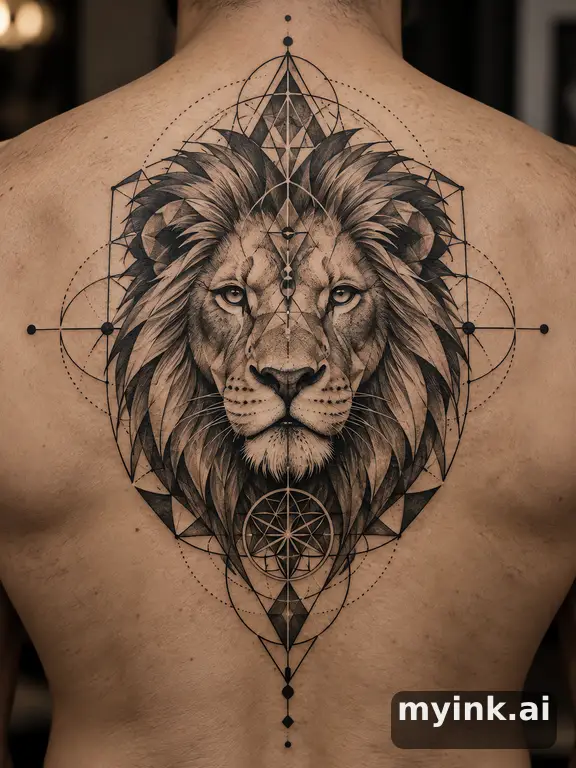 Majestic lion — Geometric Tattoo Design reference image
