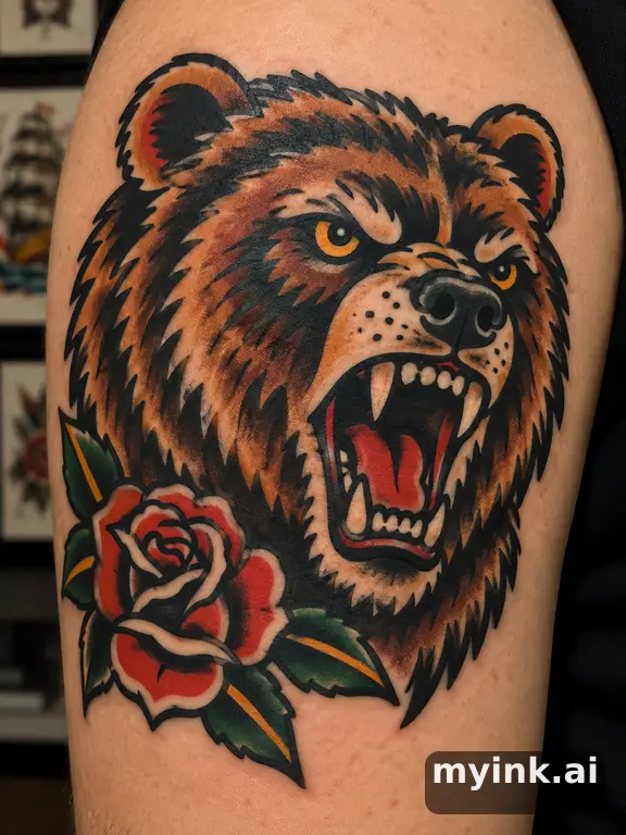 Bear — Traditional Tattoo Design reference image