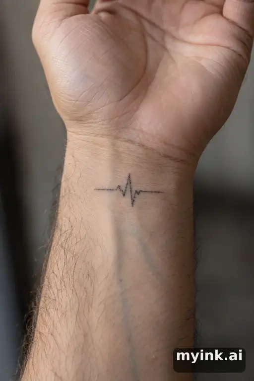 Heartbeat line — Dotwork Wrist Tattoo reference image