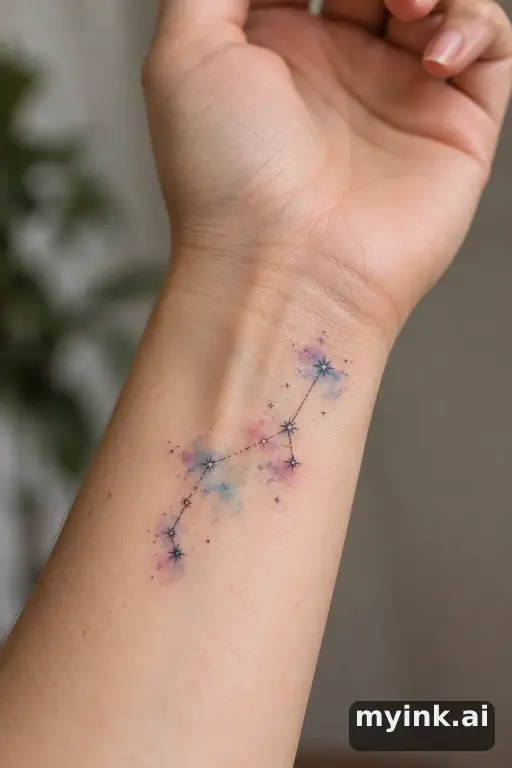 Star constellation — Watercolor Wrist Tattoo reference image