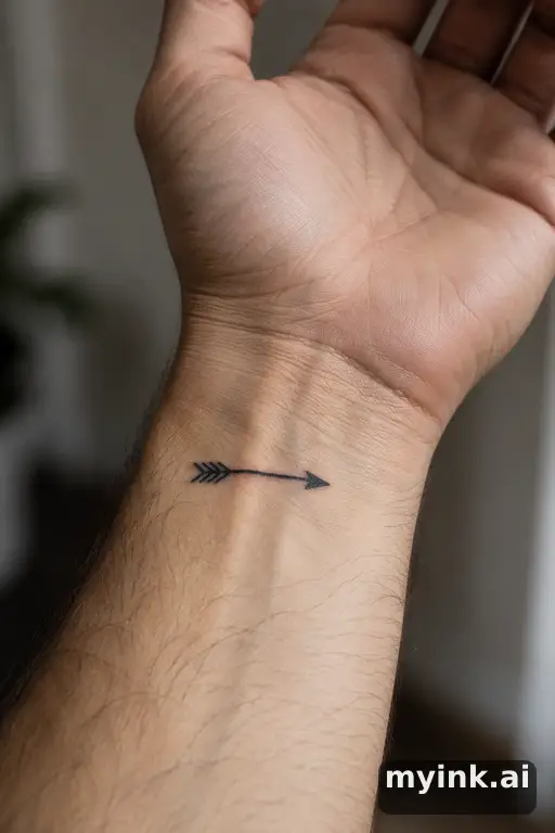 Small arrow — Blackwork Wrist Tattoo reference image