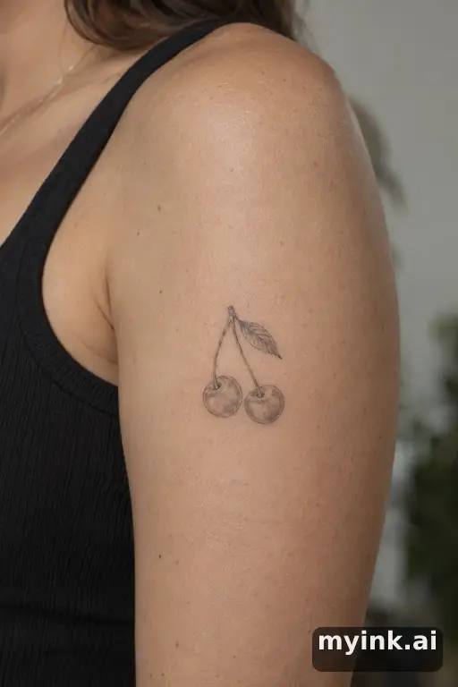 Cherry pair — Fine Line Tattoo reference image
