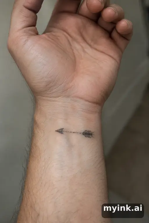 Small arrow — Dotwork Wrist Tattoo reference image