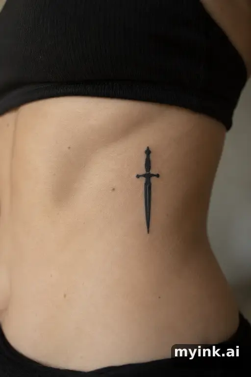 Small dagger — Blackwork Small Tattoo reference image
