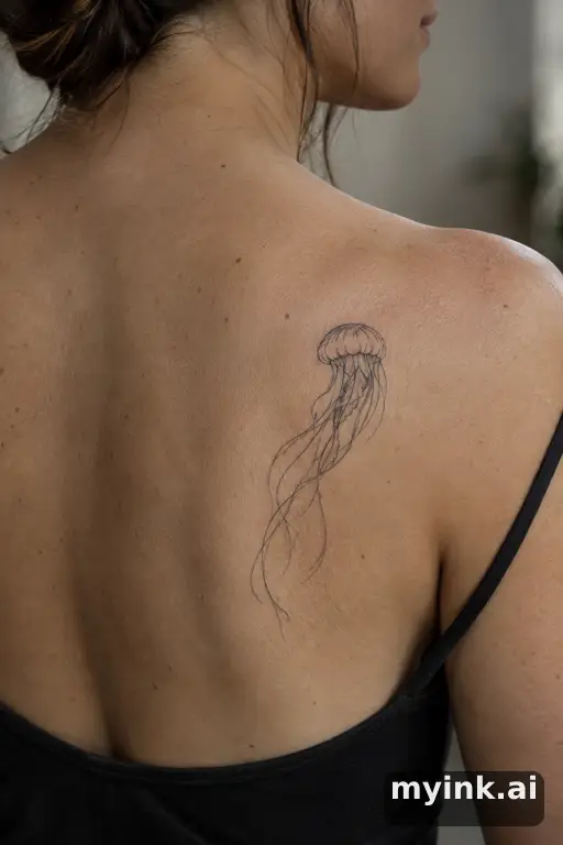 Jellyfish — Minimalist Tattoo for Women reference image