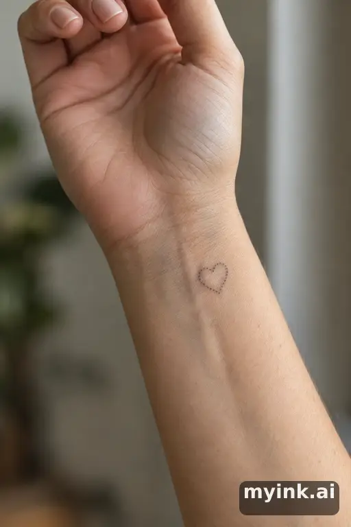Small heart outline — Dotwork Small Tattoo reference image