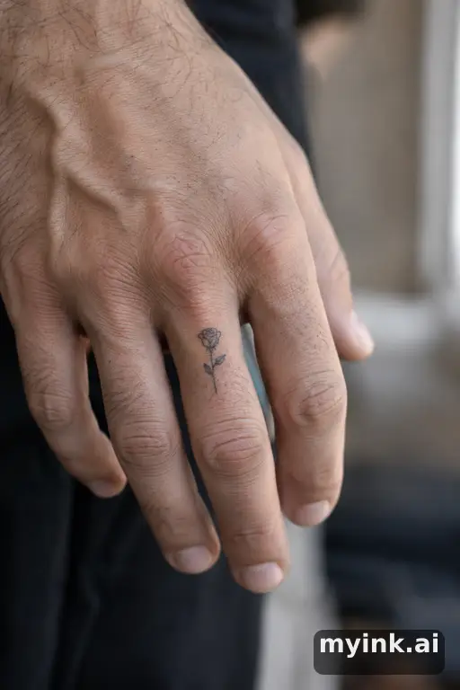 Tiny rose — Minimalist Small Tattoo reference image