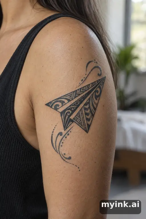 Paper plane — Tribal Tattoo for Women reference image