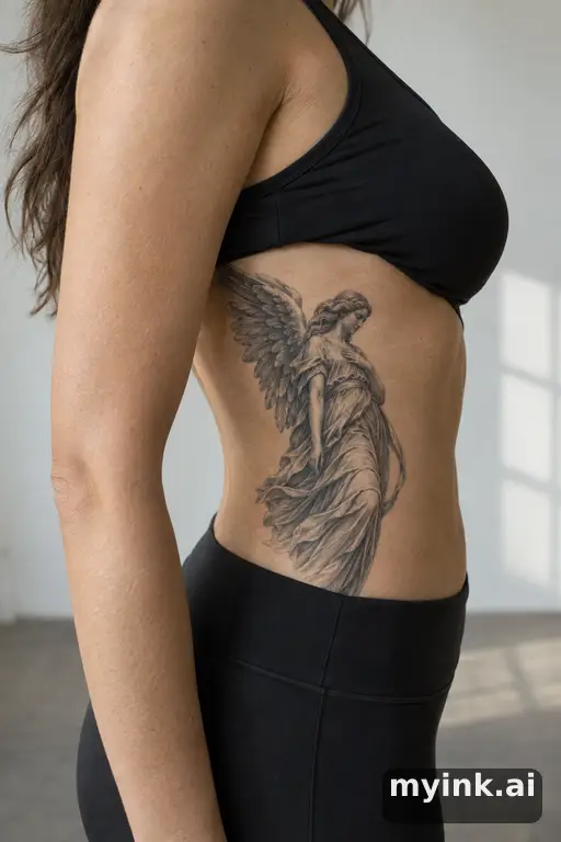 Angel with wings — Realistic Tattoo for Women reference image