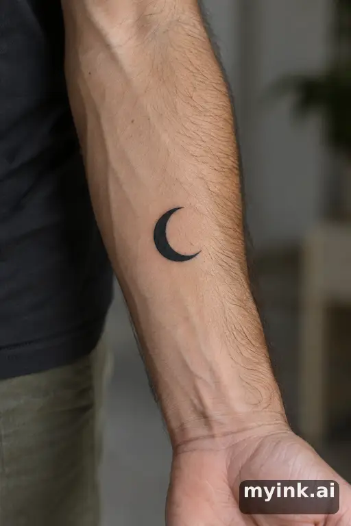 Crescent moon — Blackwork Small Tattoo reference image