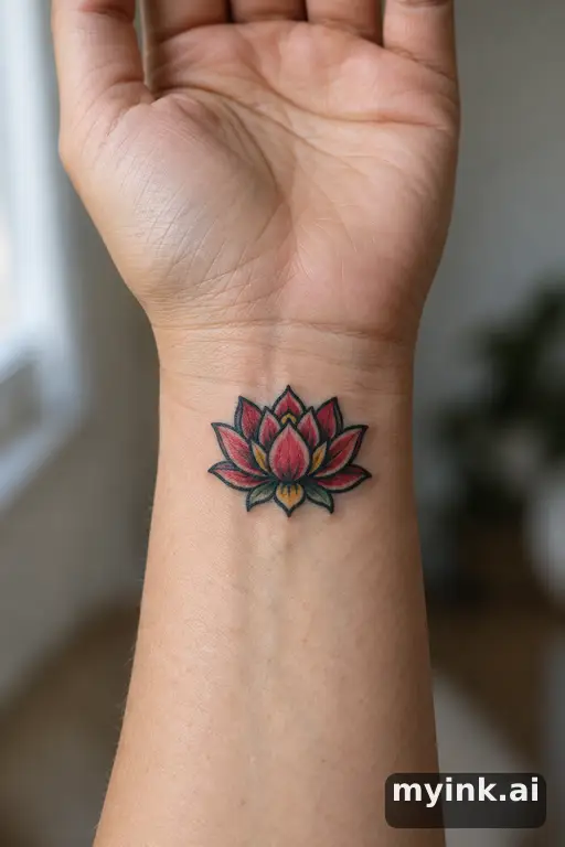 Little lotus — Traditional Small Tattoo reference image