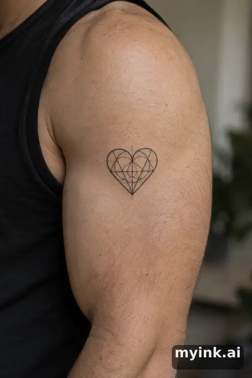 Small heart outline — Geometric Small Tattoo reference image