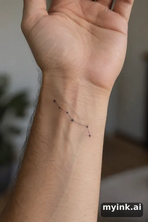 Star constellation — Minimalist Wrist Tattoo reference image