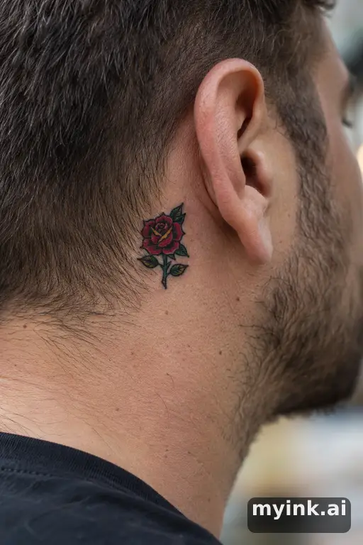 Tiny rose — Traditional Small Tattoo reference image