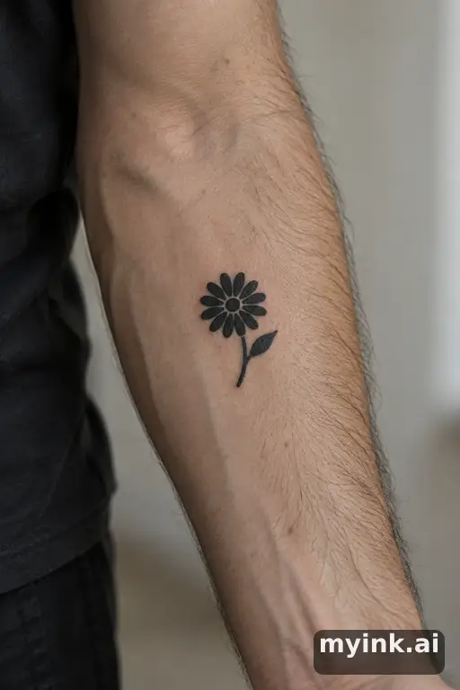 Daisy — Blackwork Small Tattoo reference image