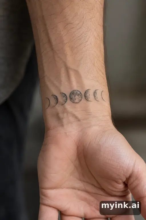Moon phases — Fine Line Moon Tattoo reference image