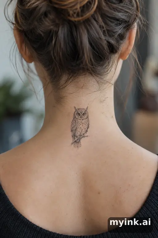 Owl — Fine Line Tattoo reference image