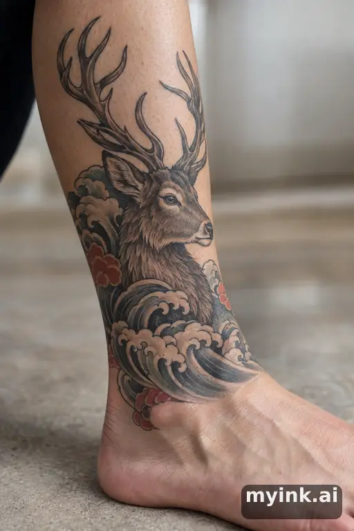 Stag head β Japanese Tattoo for Women reference image