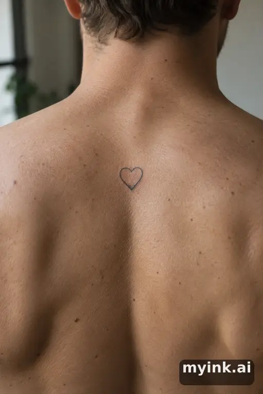 Small heart outline — Fine Line Tattoo reference image