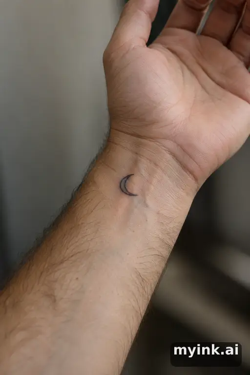 Crescent moon — Minimalist Small Tattoo reference image