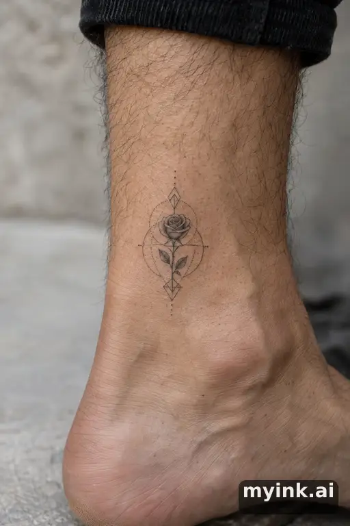 Rose tattoo idea: Tiny rose — Geometric Small Tattoo reference image