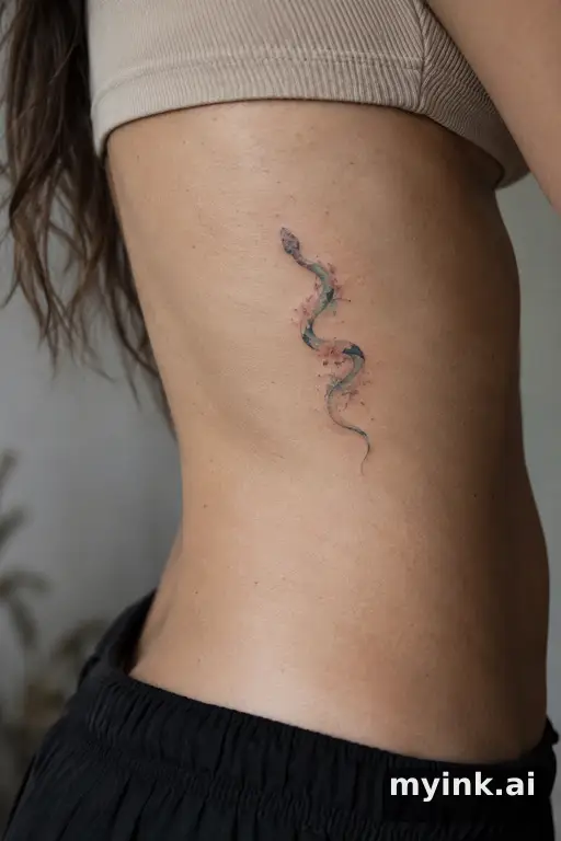Small snake — Watercolor Small Tattoo reference image