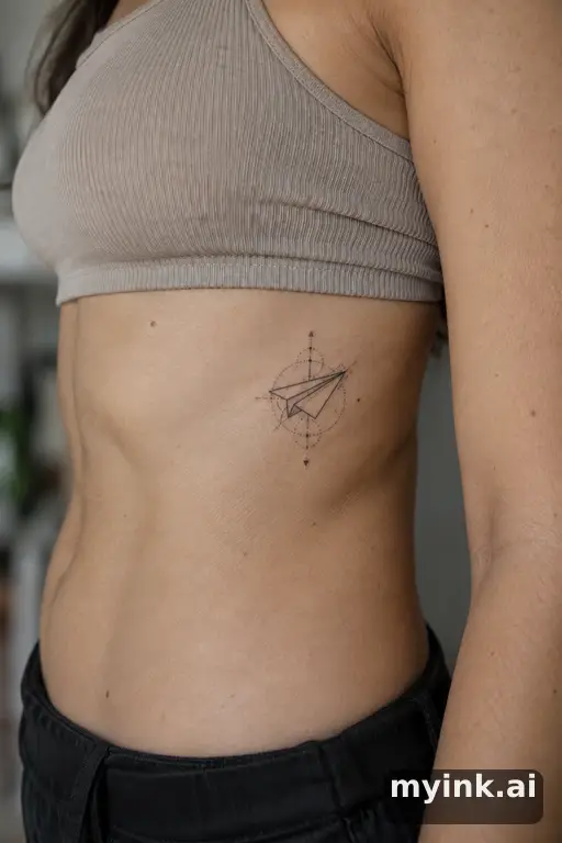 Paper plane — Geometric Small Tattoo reference image