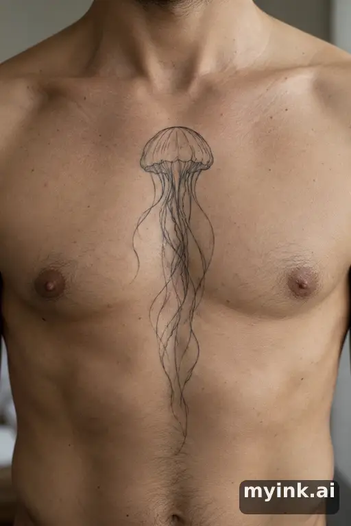 Jellyfish — Minimalist Masculine Tattoo reference image